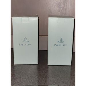 PartyLite teakwood cardamom square pillar candles 6in X 3in lot of 2 NEW NIB